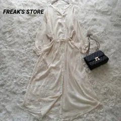 FREAK'S STORE ガウン風　ワンピース　紐付き　シアー　ウエストマーク