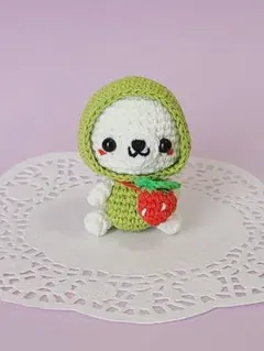 あみぐるみ カメさんの格好した白くまちゃんのサムネイル