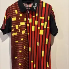 asics 卓球用ポロシャツ 赤/黒/黄
