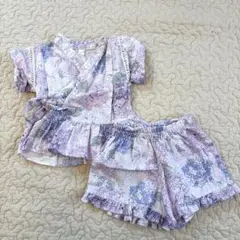 après les cours 花柄甚平 80 アプレレクール　夏祭り　浴衣