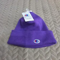 Champion 紫 ニット帽 ビーニー