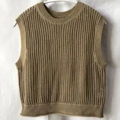 【GU 】メッシュセーター(ノースリーブ)　ベージュ　Ｌサイズ