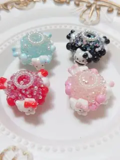 ハローキティ ビーズ 4個セット☆ファンシービーズ☆カスタムボールペン可★難あり