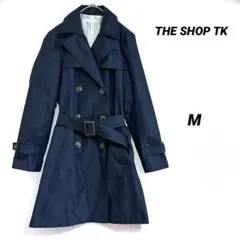 美品 THE SHOP TK トレンチコート レディース M ネイビー ベルト付