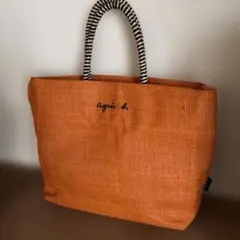 agnès b. アニエスベー　オレンジ　かごバッグ