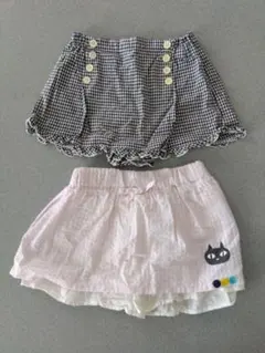 キュロットスカート 2点セット 90cm ギンガムチェック