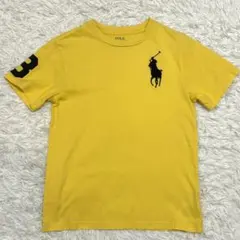 美品 現行 ポロラルフローレン ビッグポニー刺繍 Tシャツ 3ロゴ イエロー