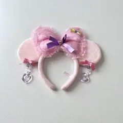 ディズニー ミニー イヤリング カチューシャ ピンク レース リボン