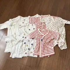 新生児　50〜60センチベビー肌着 8枚セット ハート柄 星柄