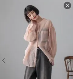 ローリーズファーム　シアーバンドシャツLS