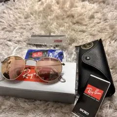 【美品】Ray-Ban レイバン　サングラス　ピンクレンズ　ORB3447 希少
