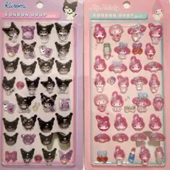 佐*子様 クロミ マイメロ ボンボンドロップ風ぷっくりシール 立体シール2枚セッ