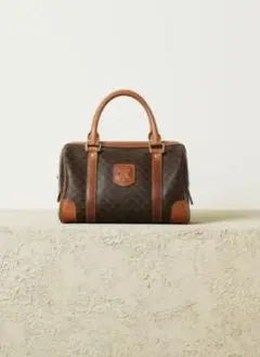 CELINE セリーヌ マカダム柄 ブラウン W26 ボストンバッグ