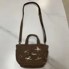 TOCCA ミニトートバッグポシェットショルダーリボンブラウン