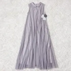 新品 CELFORD Aライン チュールワンピース ノースリーブ 38 M