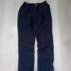 ネイビー水玉ストレートパンツ　150