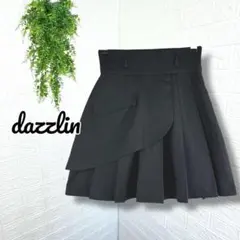 3518【dazzlin】美品 レイヤードプリーツミニスカート ブラック S