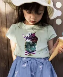 anyFAM kids エニィファムキッズ 接触冷感スパンコールTシャツ 140のサムネイル