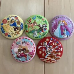ディズニー　刺繍缶バッジ2　5点セット