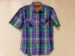 103730 ディッキーズ　半袖チェックシャツ　紫ほか　サイズXL