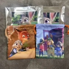 ディズニーストア ズートピア 巾着2個セット