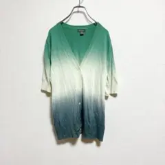 A948 Eddie Bauer グラデーション　半袖　カーディガン　グリーンのサムネイル