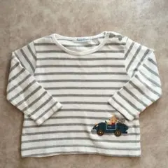 ファミリア　ロンT　車　くまちゃん　ボーダー　80