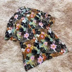 ザラマン （S）総柄 アロハシャツ 半袖 花柄 ボタニカル リラックスフィットのサムネイル