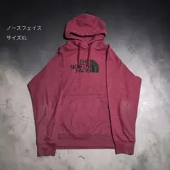 【ノースフェイス】プルオーバー パーカー フーディー XL 赤 ビッグロゴ