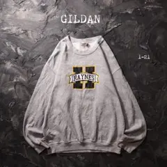 GILDAN トレーナー スウェット　HAYNES 企業ロゴ　グレー