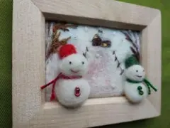 ✽.*・Welcome home Snowman☃ 刺繍フレー厶mini ✽.*