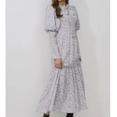 MERCURYDUO 2WAYリボンプリントシャーリングワンピース