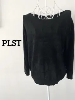 【PLST】ボートネックニット ブラック　おしゃれ　　シンプル　サイズ2