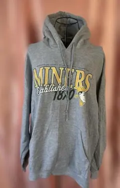 MINERS Established 1870 フード付きパーカー グレー