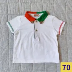 ミキハウス　70　プッチー半袖ポロシャツ　襟付きTシャツ　#453