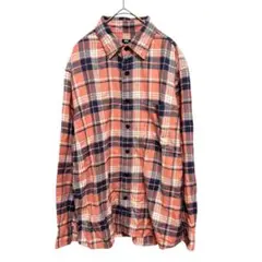 ユニクロ フランネルチェックシャツ ピンク チェック柄 シャツ Mサイズ