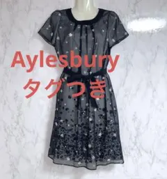 【未使用】タグつき　アリスバーリー　膝丈ワンピース　花柄　リボン　春夏のサムネイル