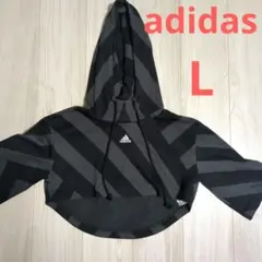 アディダス adidas クロップド丈 パーカー L