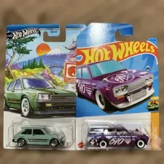 Hot Wheels STARLET KP61 510ワゴン 2台セットのサムネイル