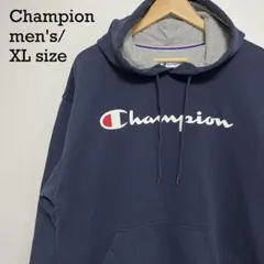 Champion ビッグロゴ パーカー XL ネイビー 裏起毛 チャンピオン
