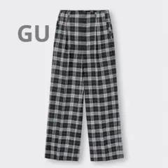 スラックス チェック ブラック GU