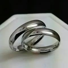 激安❗新品☆限界ペア価額☆送料込！シンプル幅4甲丸リング！ステンレス製 刻印可能