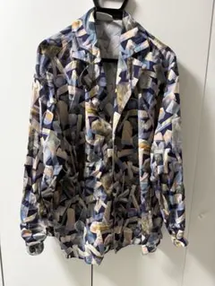 多色抽象パターン 長袖シャツ