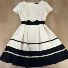 Ruriue アイボリー ブラック ストライプ ワンピース