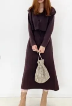 美品アルシーヴ　ニットベスト＋リブニットワンピースset