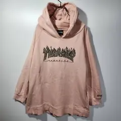 コラボ　フーディー　パーカー　F　THRASHER × EHWG　デカロゴ　古着