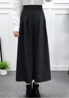 新品 未使用 SUNFLOWER ウール9分丈 ハイウエスト ワイドパンツ