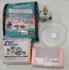 ハムスター飼育用品 まとめ売り 床材 回し車 ハウス キャリーケースのサムネイル