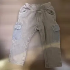 BeBe 茶色　コットン長ズボン サイドポケット付き　100cm