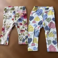 GAP 花柄・ハート柄レギンス2枚セット